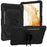 Anti-scratch Silicone + PC Tablet Case for Samsung Galaxy Tab S9 Butterfly Shape Kickstand Cover with Shoulder Strap - Black - 7