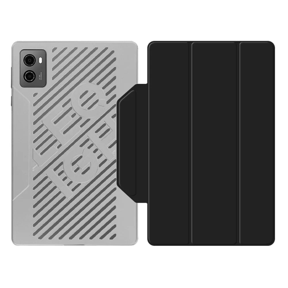 PU Leather Smart Case for Lenovo Legion Y700 , Trifold Stand Heat Dissipation Tablet Cover - Black+Grey - 3