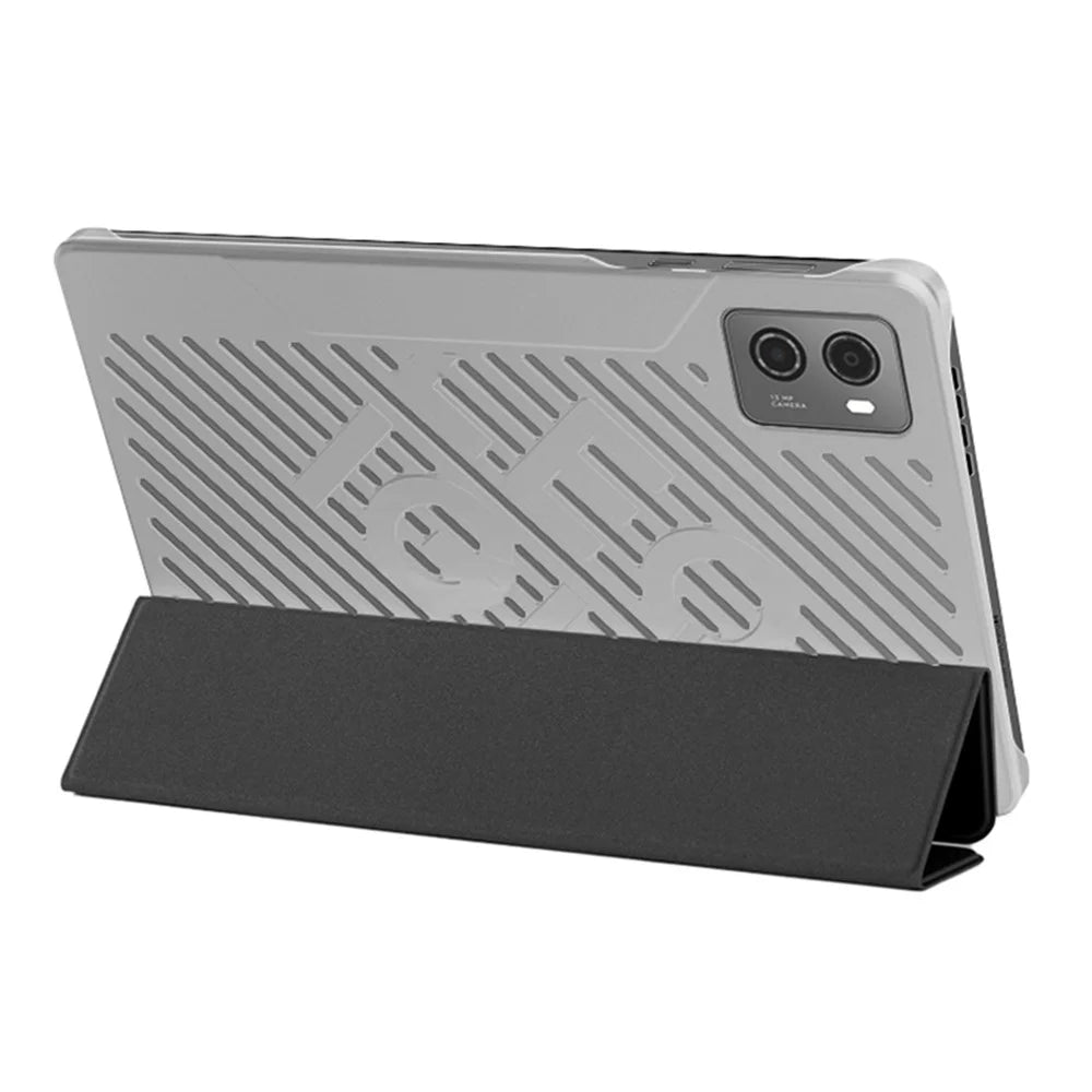 PU Leather Smart Case for Lenovo Legion Y700 , Trifold Stand Heat Dissipation Tablet Cover - Black+Grey - 4