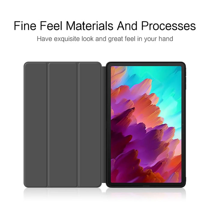 Tablet Case for Lenovo Xiaoxin Pad Pro 12.7 inch , Trifold Stand PU Leather Auto Sleep  /  Wake Smart Cover - Black - 2