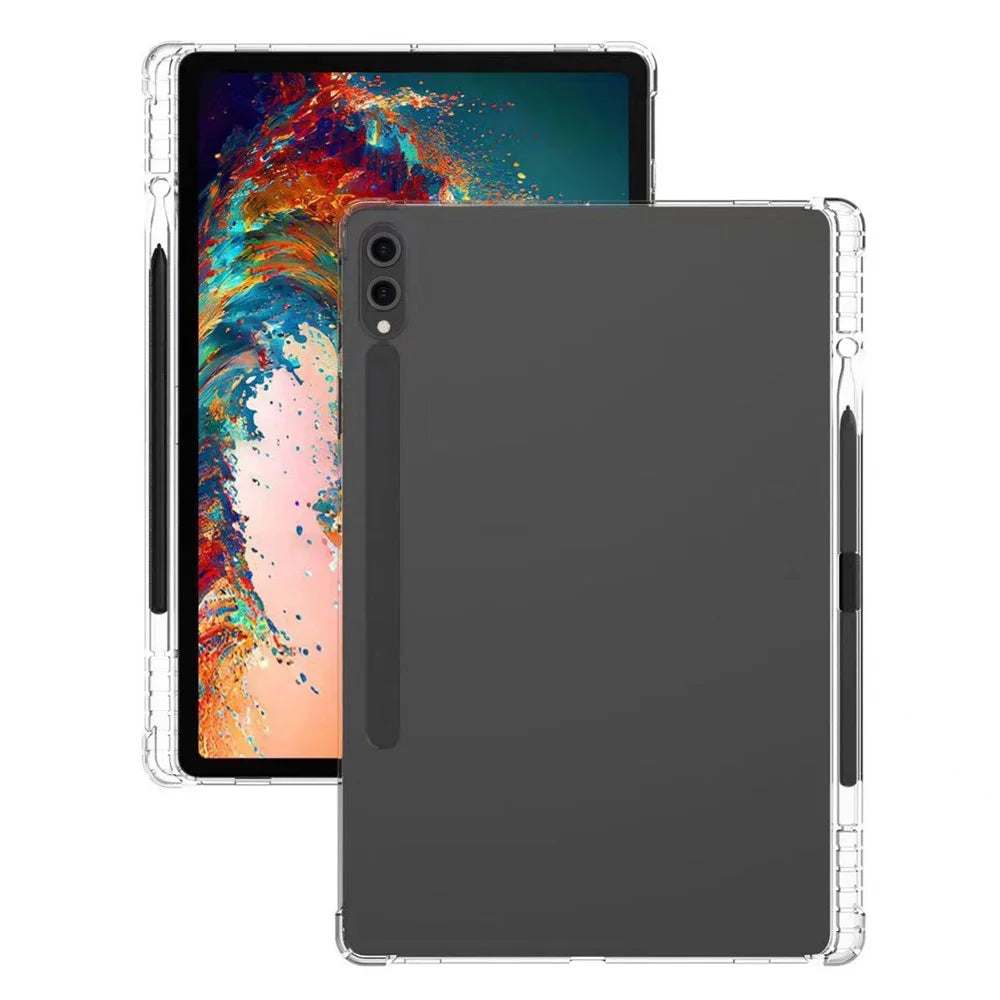 For Samsung Galaxy Tab S9 Ultra Transparent Cover TPU Tablet Case Reinforced Corners Shell with Pen Slot - 2