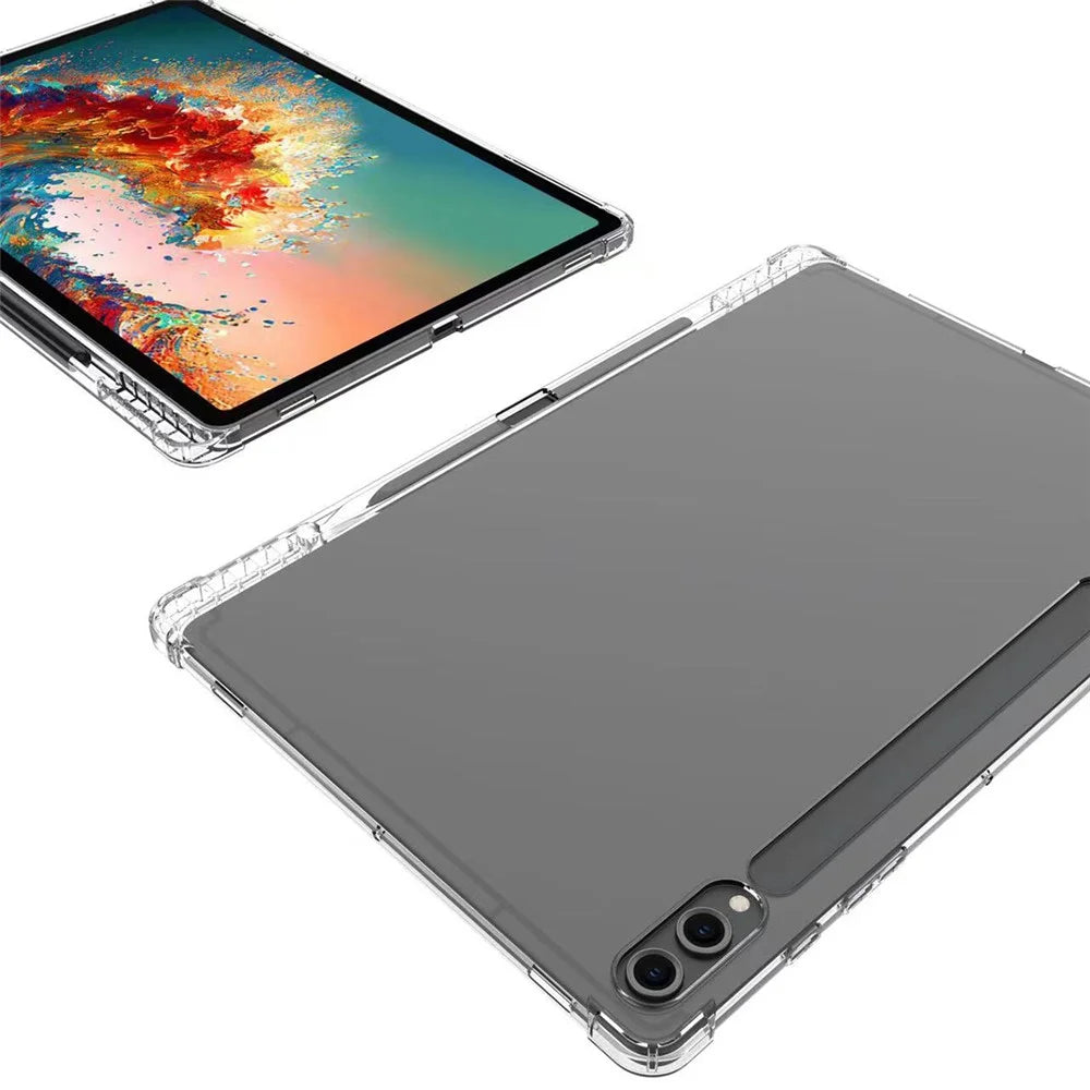 For Samsung Galaxy Tab S9 Ultra Transparent Cover TPU Tablet Case Reinforced Corners Shell with Pen Slot - 5