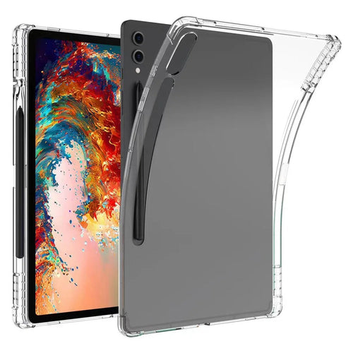 For Samsung Galaxy Tab S9+ TPU Tablet Case Reinforced Corners Transparent Protection Cover with Pen Slot - 1