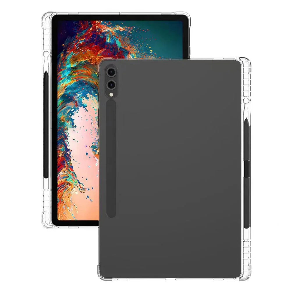 For Samsung Galaxy Tab S9+ TPU Tablet Case Reinforced Corners Transparent Protection Cover with Pen Slot - 2