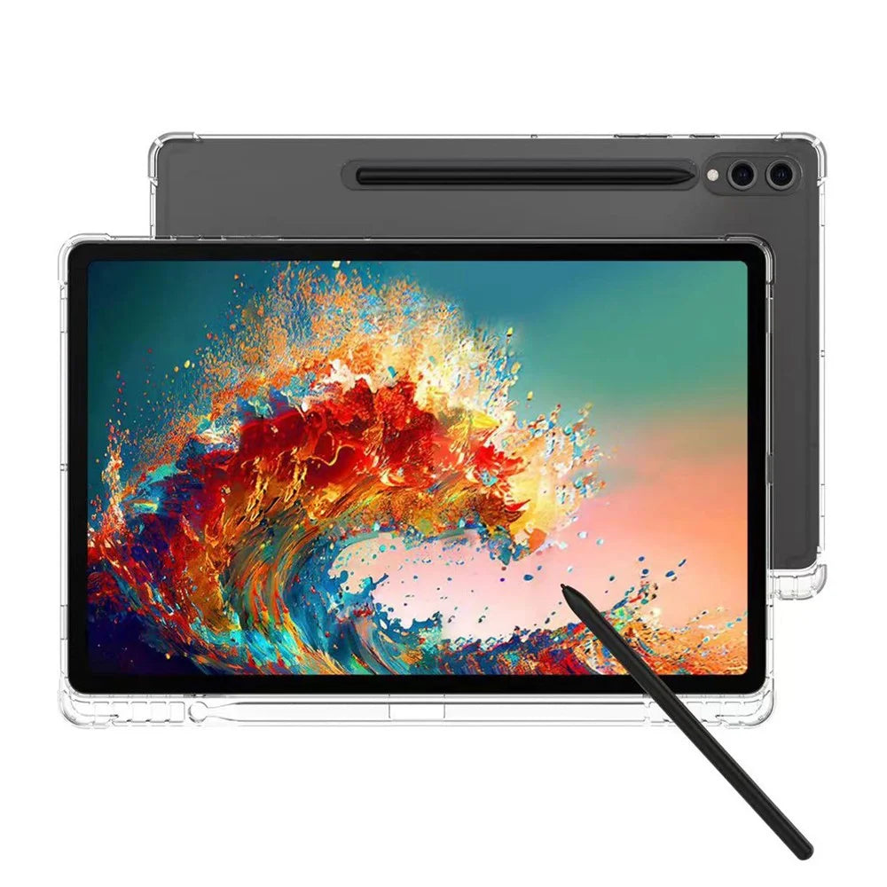 For Samsung Galaxy Tab S9+ TPU Tablet Case Reinforced Corners Transparent Protection Cover with Pen Slot - 4