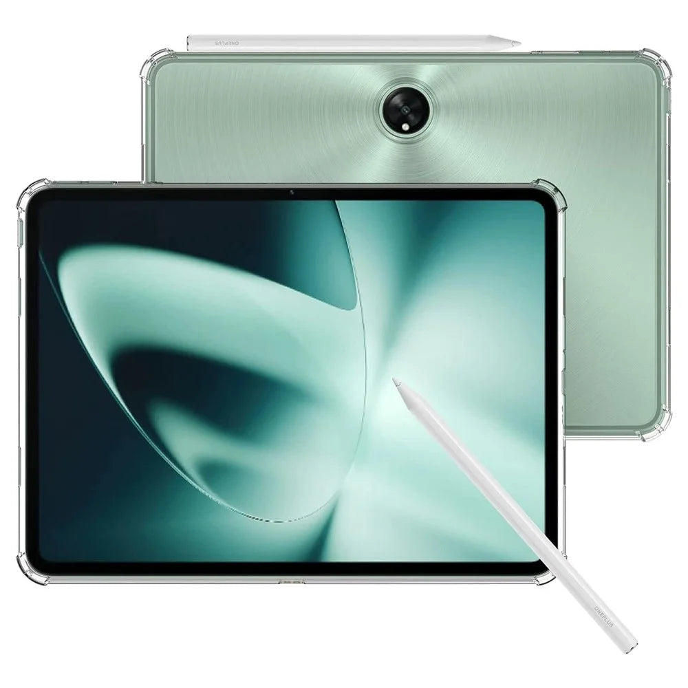 For OnePlus Pad Transparent TPU Tablet Case Reinforced Corners Anti-drop Tablet Cover - 2