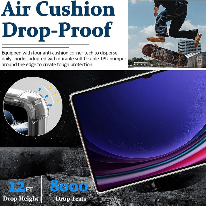 For Samsung Galaxy Tab S9 TPU Tablet Case Clear Tablet Cover with 2.5D Tempered Glass Screen Protector - 5