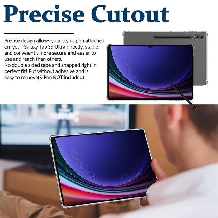 For Samsung Galaxy Tab S9 TPU Tablet Case Clear Tablet Cover with 2.5D Tempered Glass Screen Protector - 7