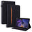 For Samsung Galaxy Tab A9+ Stand Tablet Case Business PU Leather Wallet Cover with Pencil Holder Loop - Black - 1