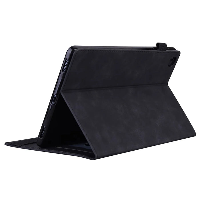 For Samsung Galaxy Tab A9+ Stand Tablet Case Business PU Leather Wallet Cover with Pencil Holder Loop - Black - 4