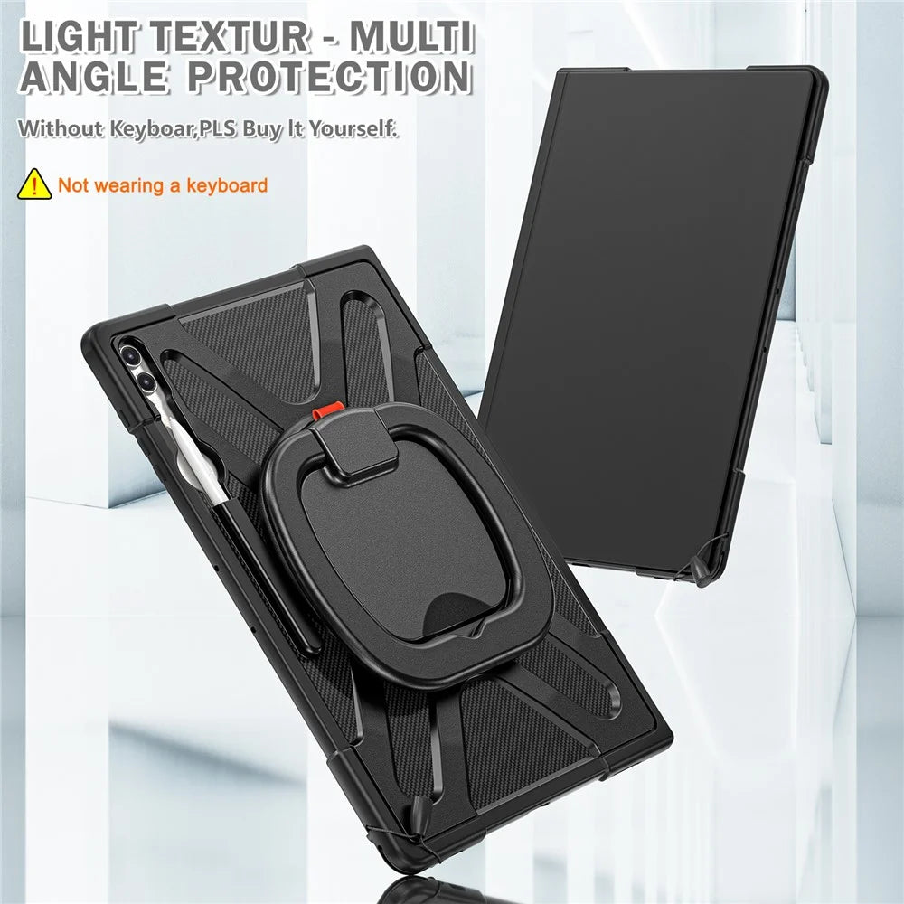 For Samsung Galaxy Tab S10 Ultra X920 / S8 Ultra X900 / X906 / S9 Ultra X910 Style-B Tablet Case Hand Grip Kickstand PC + TPU Tablet Cover - 4