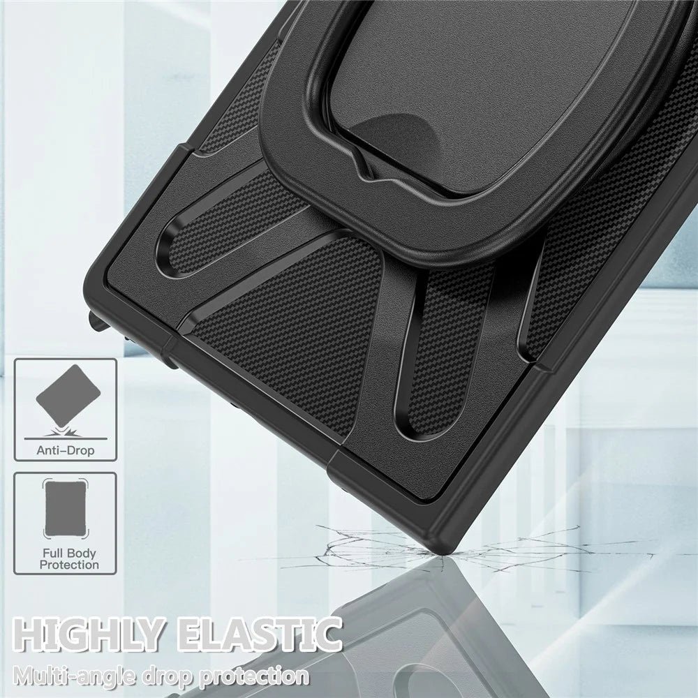 For Samsung Galaxy Tab S10 Ultra X920 / S8 Ultra X900 / X906 / S9 Ultra X910 Style-B Tablet Case Hand Grip Kickstand PC + TPU Tablet Cover - 6