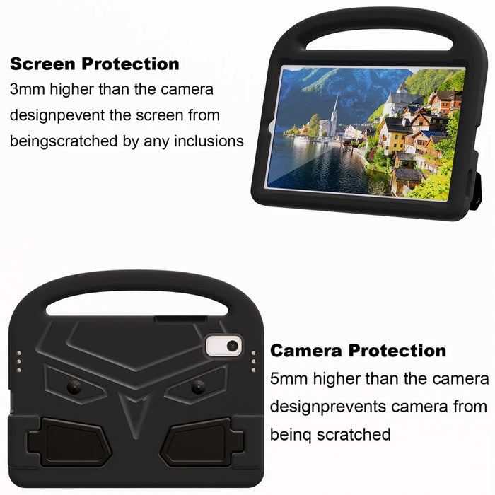 For Lenovo Tab M9 TB-310FU Sparrow Style EVA Case Foldable Kickstand Tablet Protective Cover with Portable Handle - Black - 2
