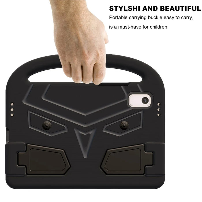 For Lenovo Tab M9 TB-310FU Sparrow Style EVA Case Foldable Kickstand Tablet Protective Cover with Portable Handle - Black - 4