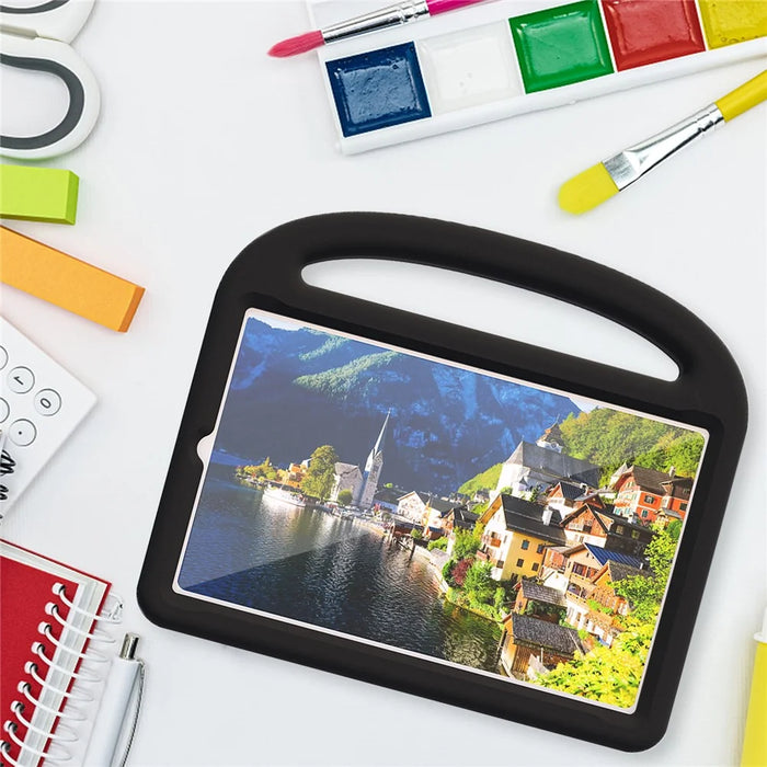 For Lenovo Tab M9 TB-310FU Sparrow Style EVA Case Foldable Kickstand Tablet Protective Cover with Portable Handle - Black - 6