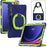 For Samsung Galaxy Tab S10 Ultra X920 / S9 Ultra X910 / S8 Ultra X900 / X906 PC+Silicone Tablet Case Rotating Kickstand Cover with Shoulder Strap - Blue  /  Yellowgreen - 2