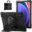 For Samsung Galaxy Tab S10 Ultra X920 / S9 Ultra X910 / S8 Ultra X900 / X906 PC+ Silicone Tablet Case Drop-Proof Rotating Kickstand Cover - Black - 1