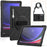 For Samsung Galaxy Tab S10 Ultra X920 / S9 Ultra X910 / S8 Ultra X900 / X906 PC+Silicone Tablet Case Hand Band Kickstand with Shoulder Strap - Black - 2