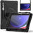 For Samsung Galaxy Tab S10 Ultra X920 / S9 Ultra X910 / S8 Ultra X900 / X906 PC+Silicone Tablet Case Hand Band Kickstand with Shoulder Strap - Black - 3