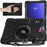 For Samsung Galaxy Tab S10 FE / S10+ X826 / S9 FE+ / S9+ / S8+ / S7 FE / S7+ PC+Silicone Tablet Case Kickstand with Shoulder Strap - Black - 1