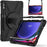 For Samsung Galaxy Tab S10 FE / S10+ X826 / S9 FE+ / S9+ / S8+ / S7 FE / S7+ PC+Silicone Tablet Case Kickstand with Shoulder Strap - Black - 2