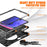 For Samsung Galaxy Tab S10 FE / S10+ X826 / S9 FE+ / S9+ / S8+ / S7 FE / S7+ PC+Silicone Tablet Case Kickstand with Shoulder Strap - Black - 6