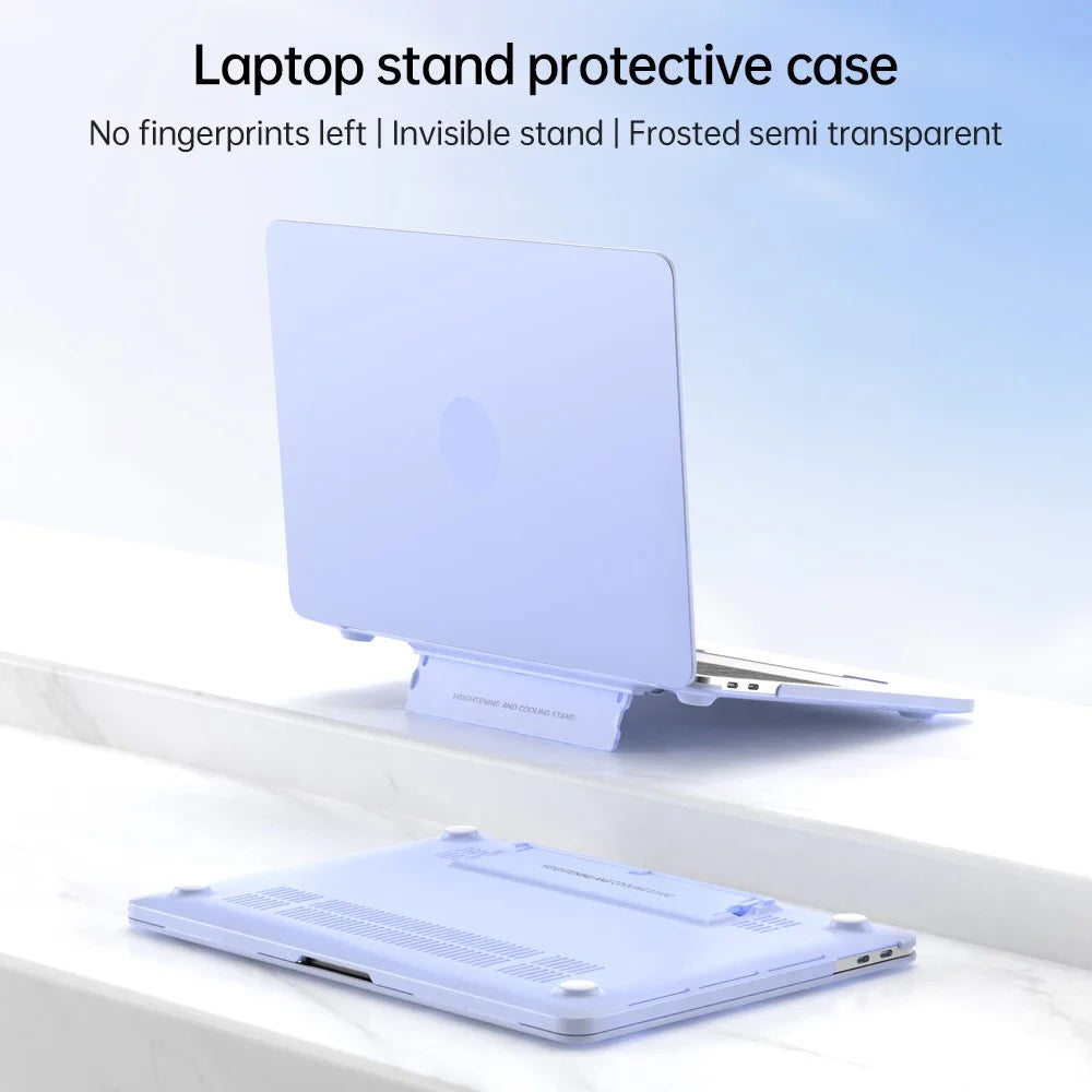 Matte Hard PC Case for Macbook Air 15 inch (2026) A3448 / (2025) A3241 / (2024) A311 / (2023) A2941 Lightweight Shockproof Laptop Cover with Kickstand - Purple - 3