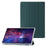 For Samsung Galaxy Tab S9+ Tri-fold Stand Smart Cover PU Leather+Acrylic+TPU Transparent Tablet Case - Midnight Green - 1
