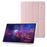 For Samsung Galaxy Tab S9+ Origami Tri-fold Stand Cover PU Leather+Acrylic+TPU Auto Wake / Sleep Tablet Case - Pink - 1