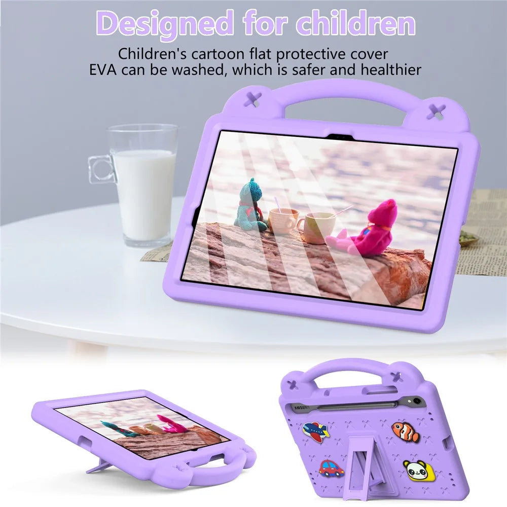 For Samsung Galaxy Tab S11 / S10 Lite / S10 FE / S9 FE / S9 / S8 / S7 EVA Protective Cover Kids Friendly Grip Handle Kickstand Tablet Case - Purple - 2