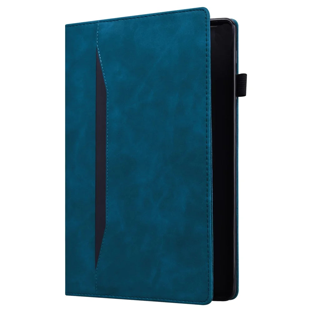 For Samsung Galaxy Tab S9+  Wallet Tablet Case Business PU Leather Stand Pencil Holder Loop Stand Cover - Blue - 7