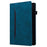 For Samsung Galaxy Tab S9 Ultra PU Leather Tablet Wallet Cover Pencil Holder Loop Tablet Case with Stand - Blue - 7