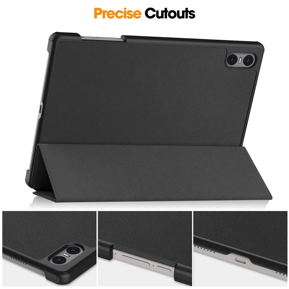 Smart Case for Teclast T50 Pro , PU Leather Shockproof Tri-fold Stand Tablet Cover - Black - 3