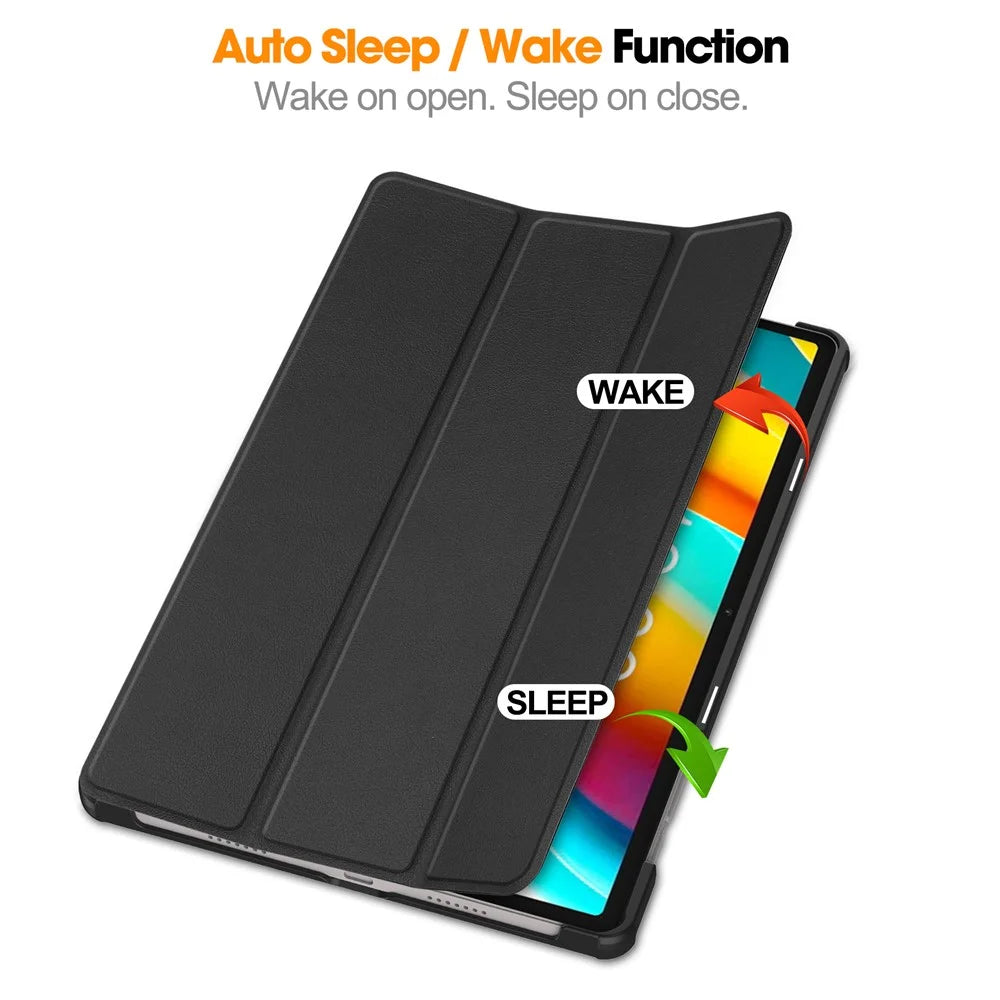 Smart Case for Teclast T50 Pro , PU Leather Shockproof Tri-fold Stand Tablet Cover - Black - 4