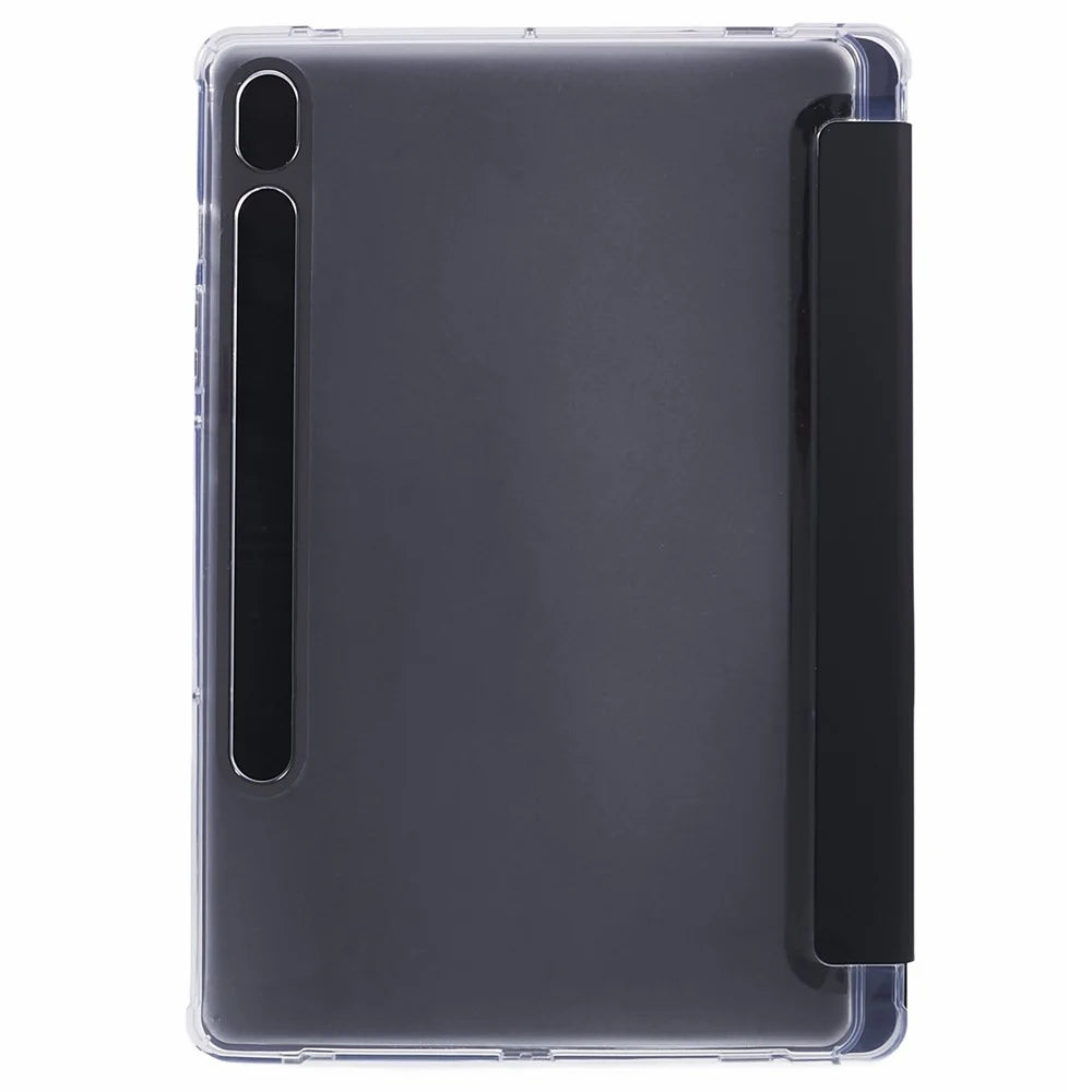 For Samsung Galaxy Tab S9 PU+Acrylic+TPU Case Origami Tri-fold Stand Tablet Cover Auto Wake  /  Sleep Shockproof Case - Black - 3
