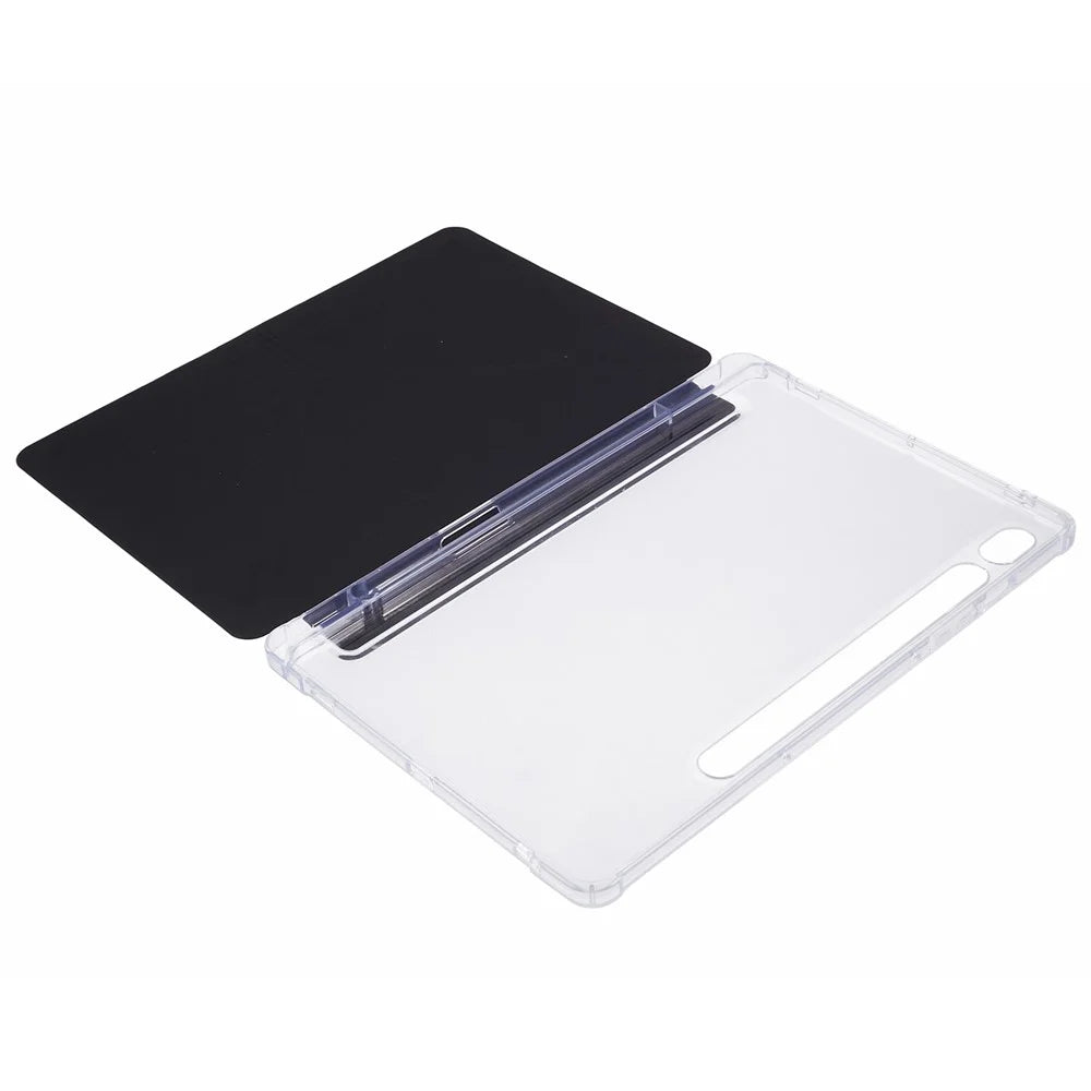 For Samsung Galaxy Tab S9 PU+Acrylic+TPU Case Origami Tri-fold Stand Tablet Cover Auto Wake  /  Sleep Shockproof Case - Black - 5