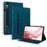 For Samsung Galaxy Tab S9 PU Leather Wallet Cover Shockproof Tablet Case with Stand - Blue - 1