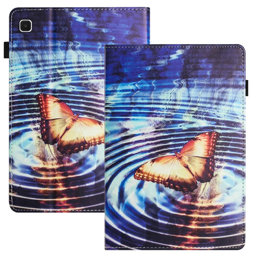 PU Leather Tablet Stand Case for Samsung Galaxy Tab A7 10.4 (2020) / (2022) Pattern Printing Card Holder Tablet Shell - Wave Butterfly - 1