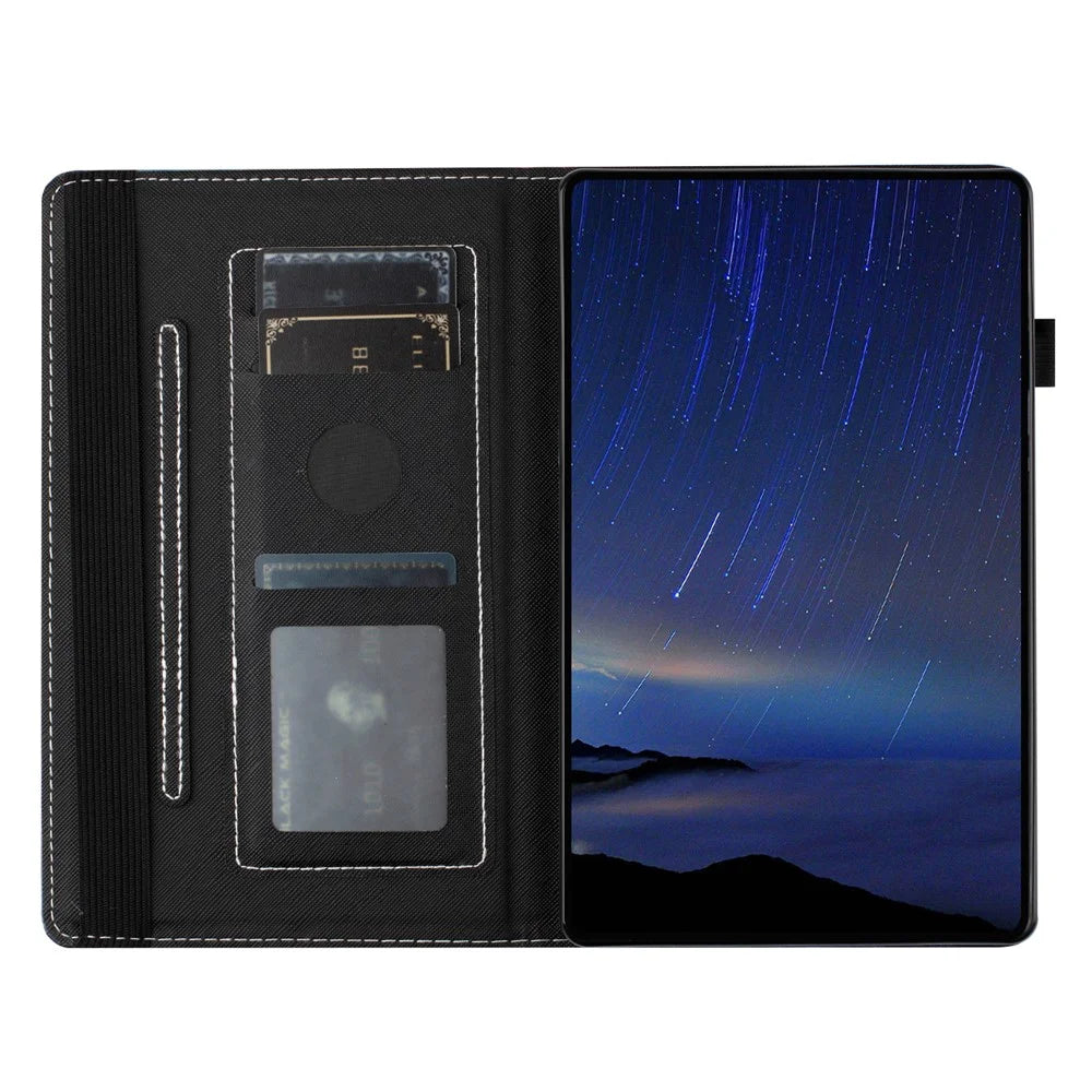 PU Leather Tablet Stand Case for Samsung Galaxy Tab A7 10.4 (2020) / (2022) Pattern Printing Card Holder Tablet Shell - Wave Butterfly - 2