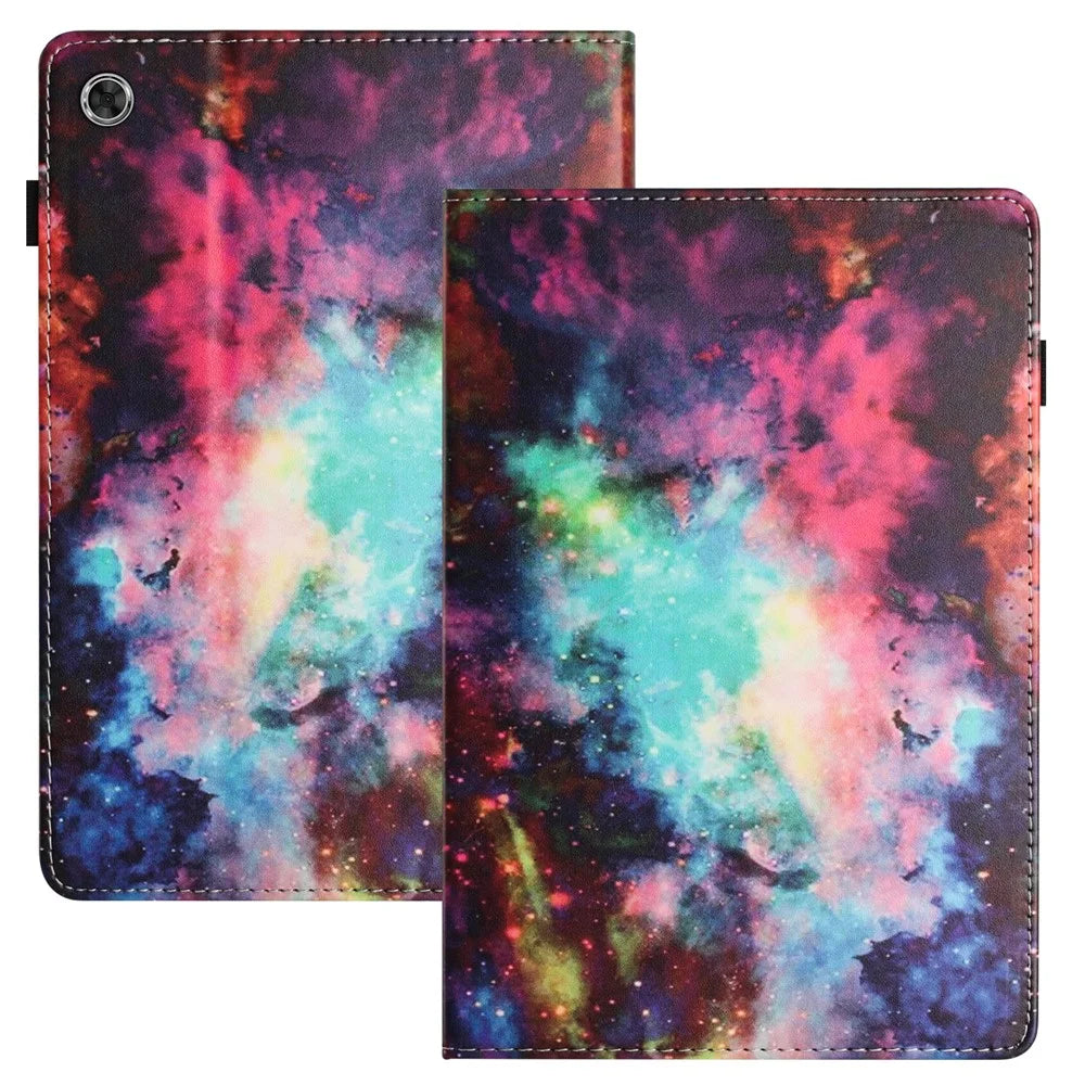 For Samsung Galaxy Tab A8 10.5 (2022)  /  (2021) Pattern Printing PU Leather Tablet Case Stand Cover Card Slot - Starry Sky - 1