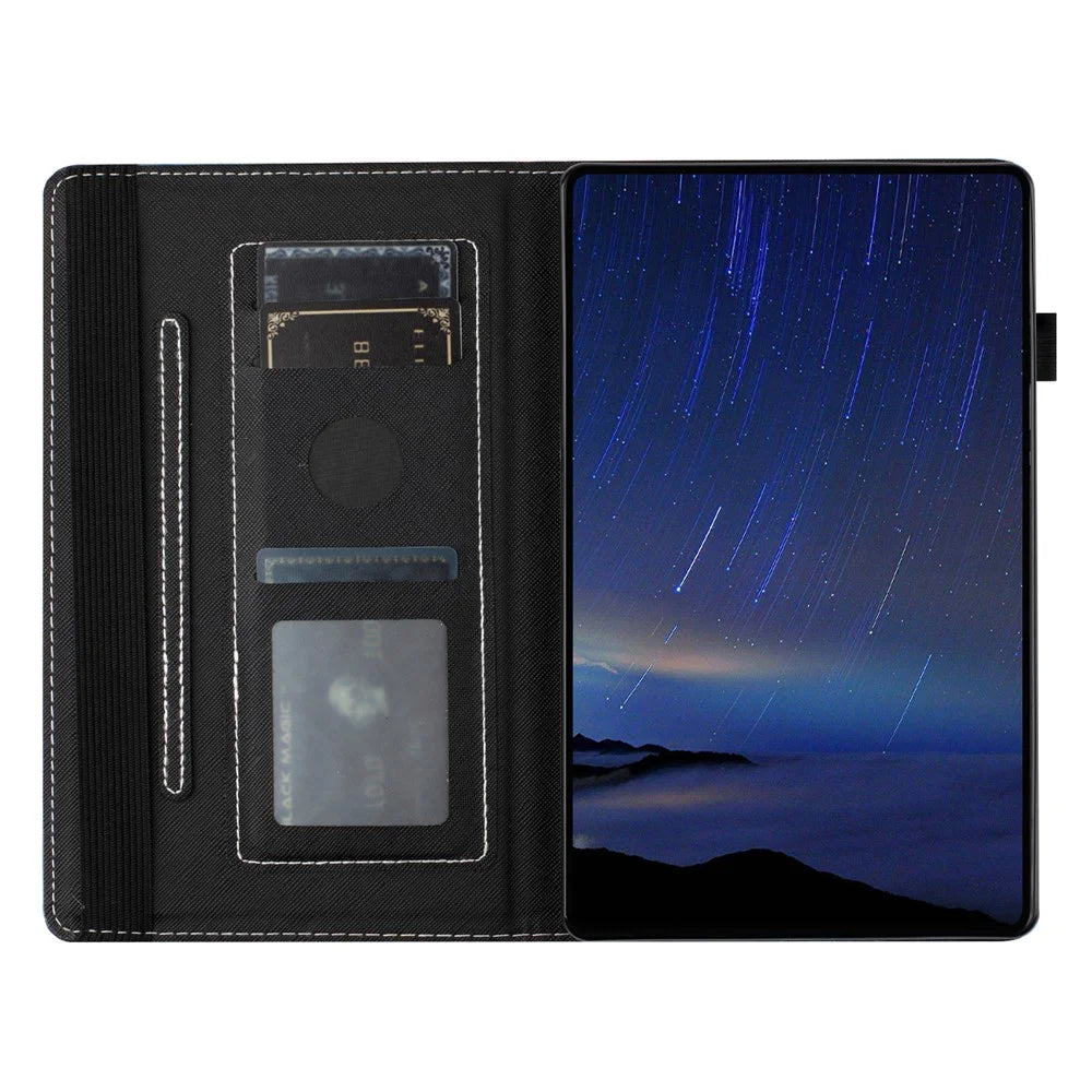 For Amazon Kindle Paperwhite 5 (2021) PU Leather Tablet Protective Case Pattern Printing Anti-drop Tablet Stand Shell - Wave Butterfly - 2