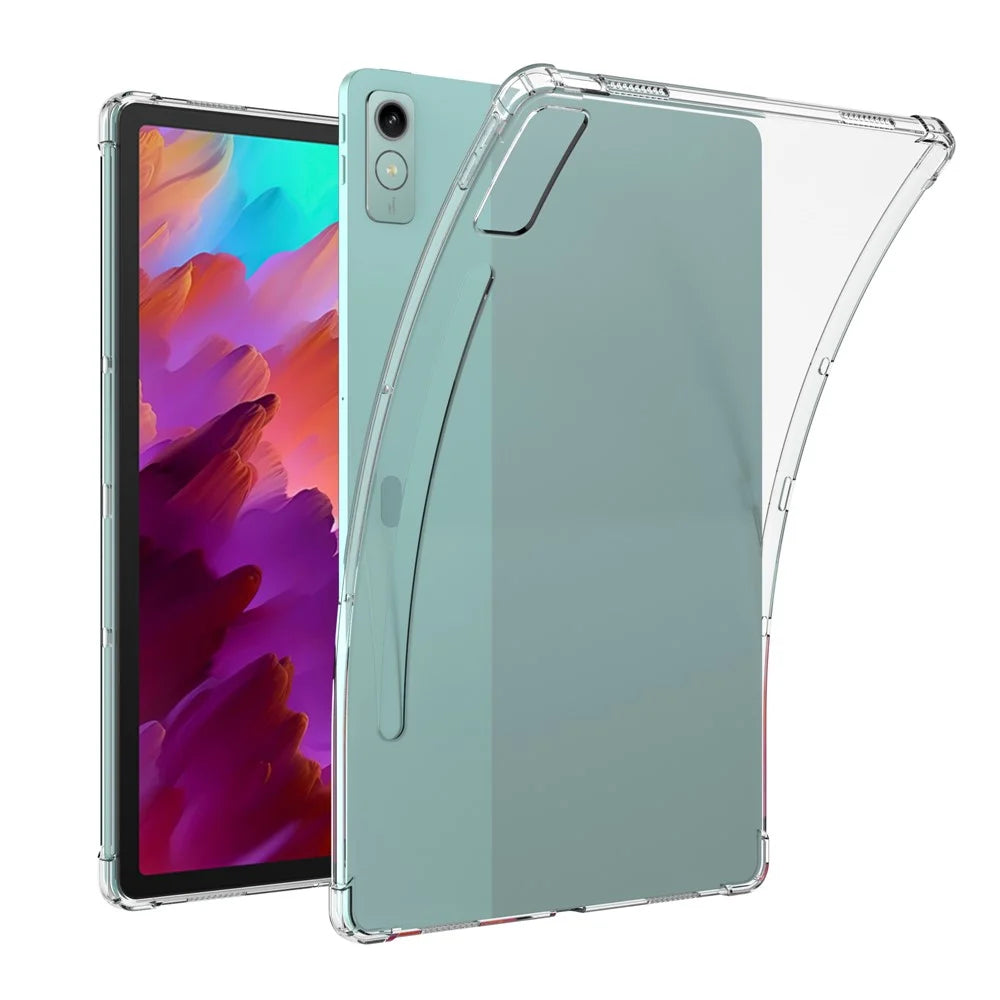 For Lenovo Tab P12 Flexible TPU Cell Phone Cover Transparent Reinforced Corners Back Case - 1