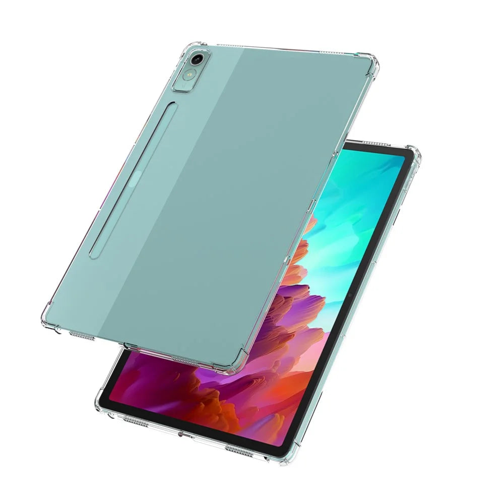 For Lenovo Tab P12 Flexible TPU Cell Phone Cover Transparent Reinforced Corners Back Case - 3