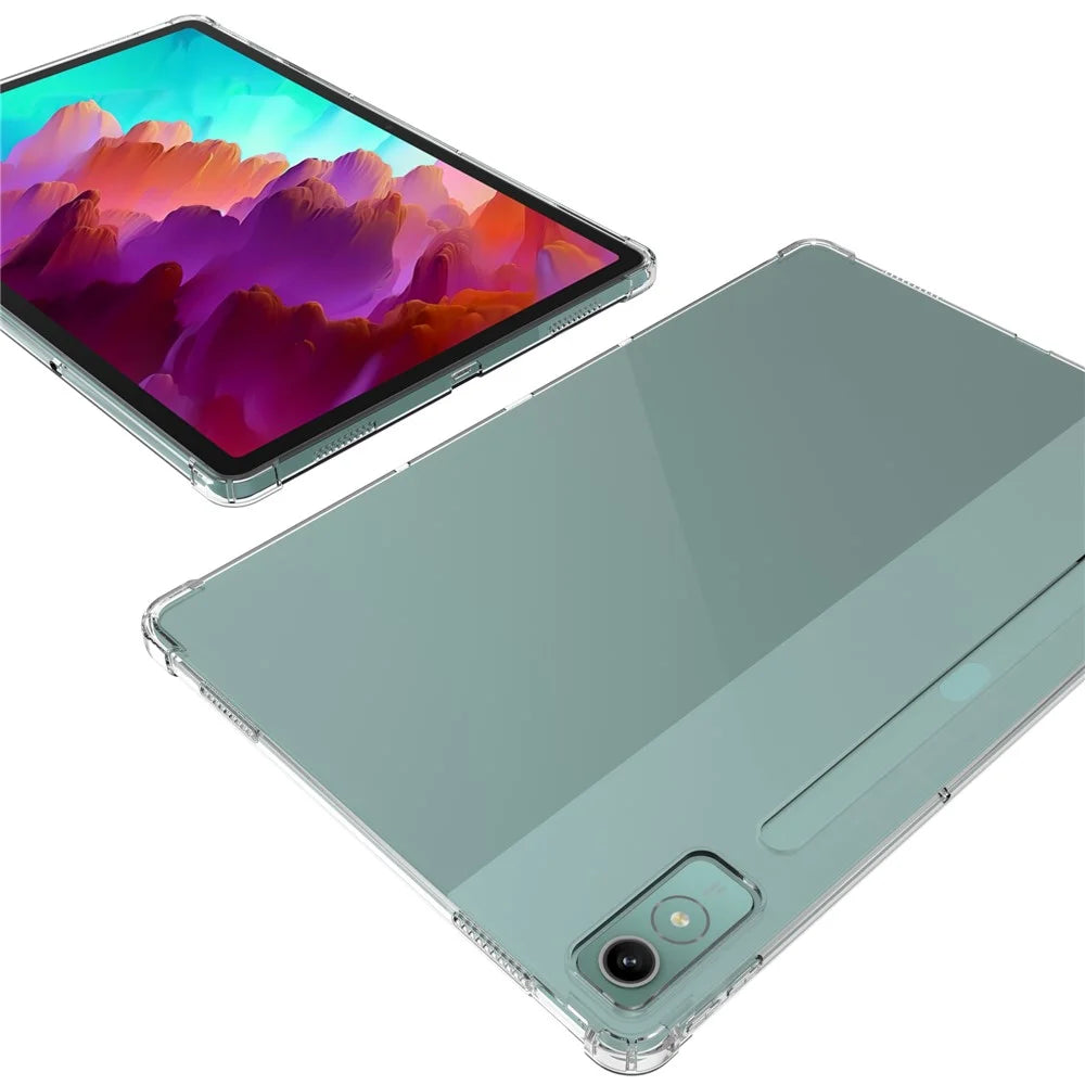 For Lenovo Tab P12 Flexible TPU Cell Phone Cover Transparent Reinforced Corners Back Case - 4