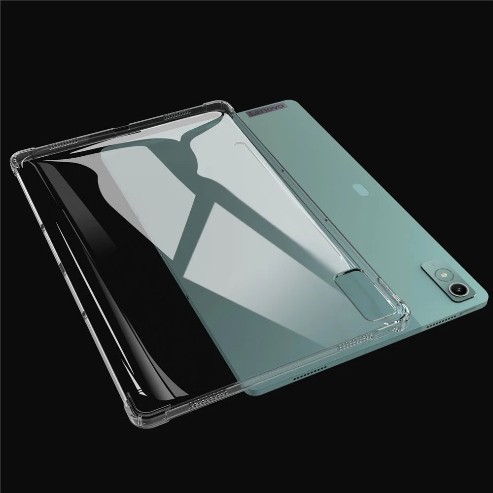 For Lenovo Tab P12 Flexible TPU Cell Phone Cover Transparent Reinforced Corners Back Case - 5