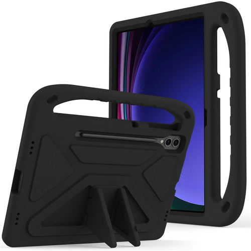 EVA Tablet Case for Samsung Galaxy Tab S7+ / S8+ / S9+ , Kids Friendly Hand Grip Kickstand Cover - Black - 1