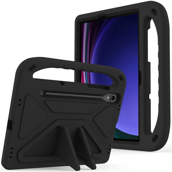 Handle EVA Case for Samsung Galaxy Tab S7 / S8 / S9 , Shockproof Kickstand Tablet Cover - Black - 1