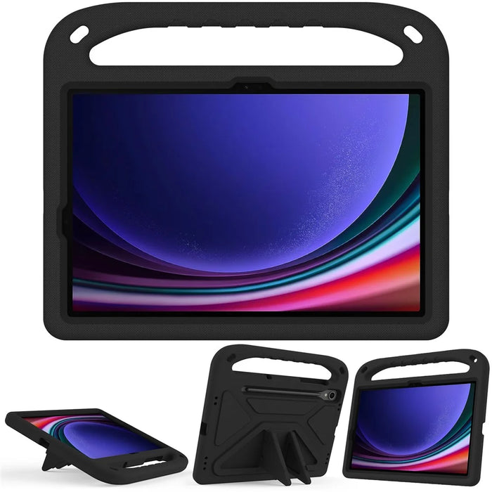 Handle EVA Case for Samsung Galaxy Tab S7 / S8 / S9 , Shockproof Kickstand Tablet Cover - Black - 7
