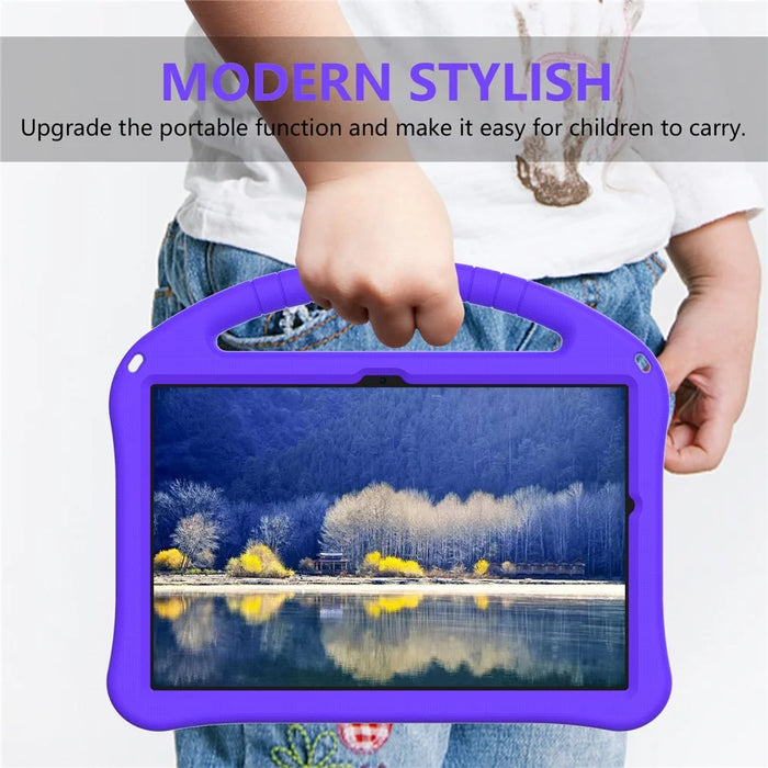 EVA Rugged Shockproof Cover for Samsung Galaxy Tab A11+ / A9+ Protective Handle Kickstand Tablet Case - Purple - 7