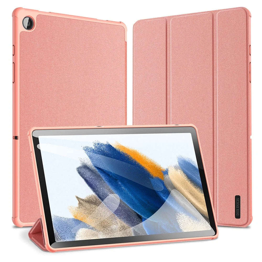 DUX DUCIS Domo Series For Samsung Galaxy Tab A9+ Business Stand Cover PU Leather Smart Sleep Tablet Case - Pink - 2